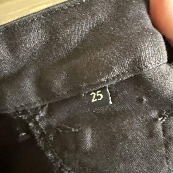 7 For All Mankind Womens 25 Black High Rise Tailorless Coated Skinny‎ Boot Jeans - Picture 7 of 12